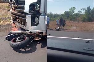 Motociclista morre após grave colisão contra caminhão na BR-343, em Campo Maior (Foto: Reprodução)