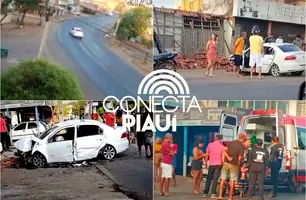Motorista alterado perde o controle do carro e bate em bar na cidade de Picos (Foto: Reprodução)