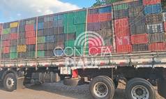 Motorista de caminhão é preso no PI com carga de engradados furtados de hortifruti