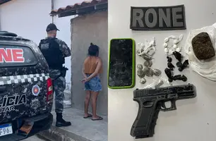 Mulher é presa com drogas e celular roubado na zona Leste de Teresina (Foto: Reprodução)