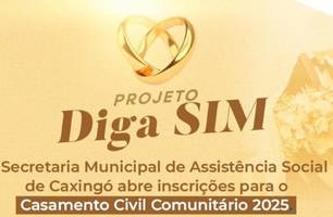Município de Caxingó abre inscrições para Casamento Comunitário 2025 (Foto: Reprodução)