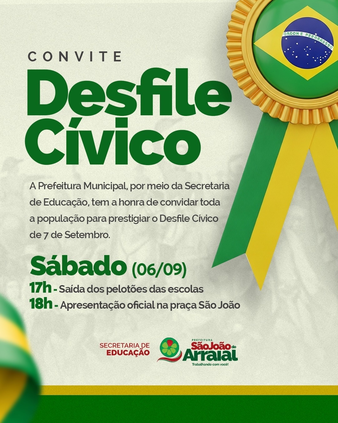 Município de São João do Arraial realiza desfile cívico neste sábado (6)