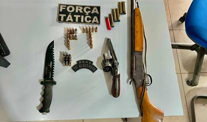 PM apreende armas durante ocorrência de violência doméstica em Corrente