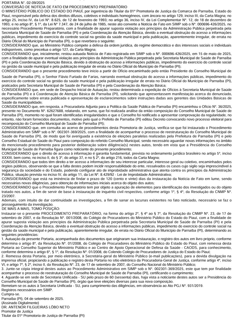 Portaria do MP-PI
