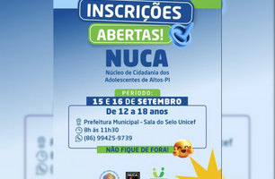 Prefeitura de Altos abre inscrições para o Núcleo de Cidadania dos Adolescentes (Foto: Divulgação/Prefeitura de Altos)