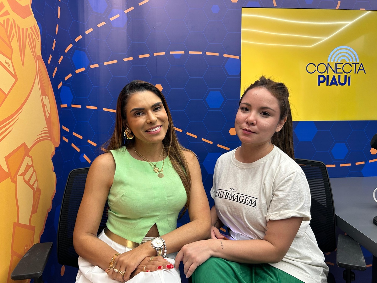 Psicóloga Yloma Rocha e Anna Araújo, acadêmica de enfermagem,
