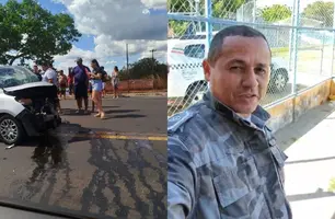 Subtenente da PM-PI morre ao bater contra viatura na BR-316, entre Caxias e Timon (Foto: Reprodução)