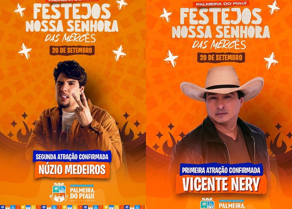 Vicente Nery e Nuzio Medeiros se apresentam no dia 20 em noite de fé e animação