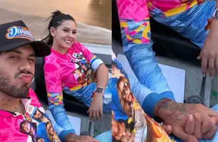 Zé Felipe e Ana Castela agitam rumores de romance com foto de mãos dadas (Foto: Reprodução)