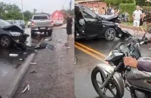 Acidente deixa feridos e trânsito parado na zona Sudeste de Teresina (Foto: Reprodução)