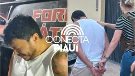 Agressor de médica chora e é hostilizado por populares após prisão em Parnaíba (Foto: Conecta Piauí)