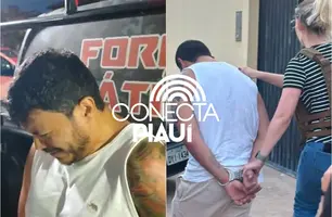 Agressor de médica chora e é hostilizado por populares após prisão em Parnaíba (Foto: Conecta Piauí)