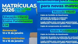 Água Branca abre matrículas da rede municipal para o ano letivo de 2026 (Foto: Reprodução)