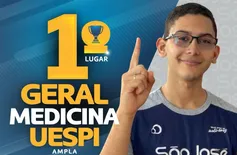 Aluno conquista 1º lugar em Medicina na Uespi e melhor nota do Brasil no Enem
