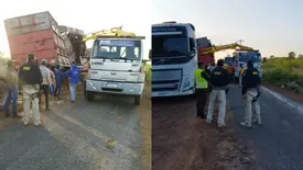 Carreta tomba na BR que liga Esperantina a Batalha e causa interdição parcial (Foto: Reprodução)
