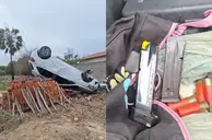 Carro capotado com munições e arma é localizado após disparos em Luís Correia