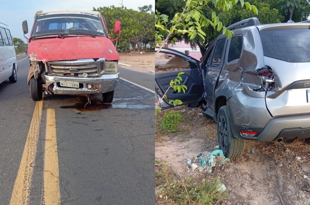 Carro tem perda total após acidente na BR-343, zona rural de Parnaíba