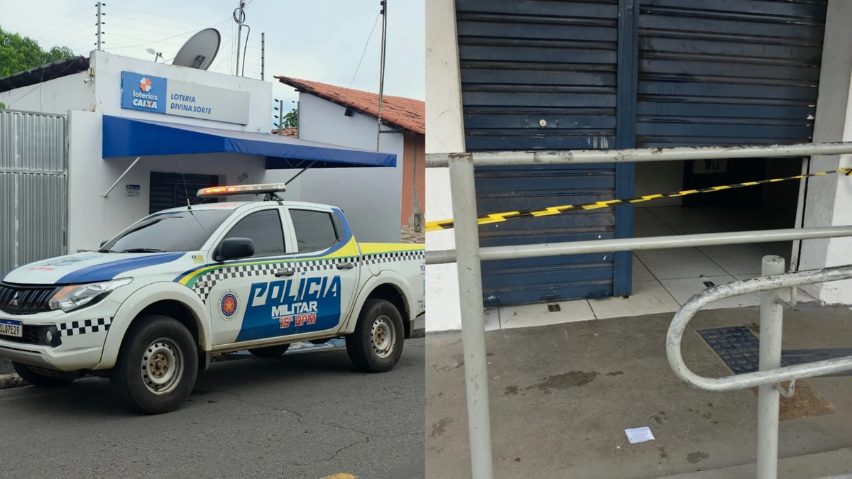 Casa lotérica é arrombada na madrugada em Campo Maior; PM isola local para perícia