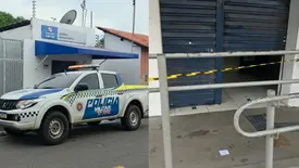 Casa lotérica é arrombada na madrugada em Campo Maior; PM isola local para perícia (Foto: Reprodução)