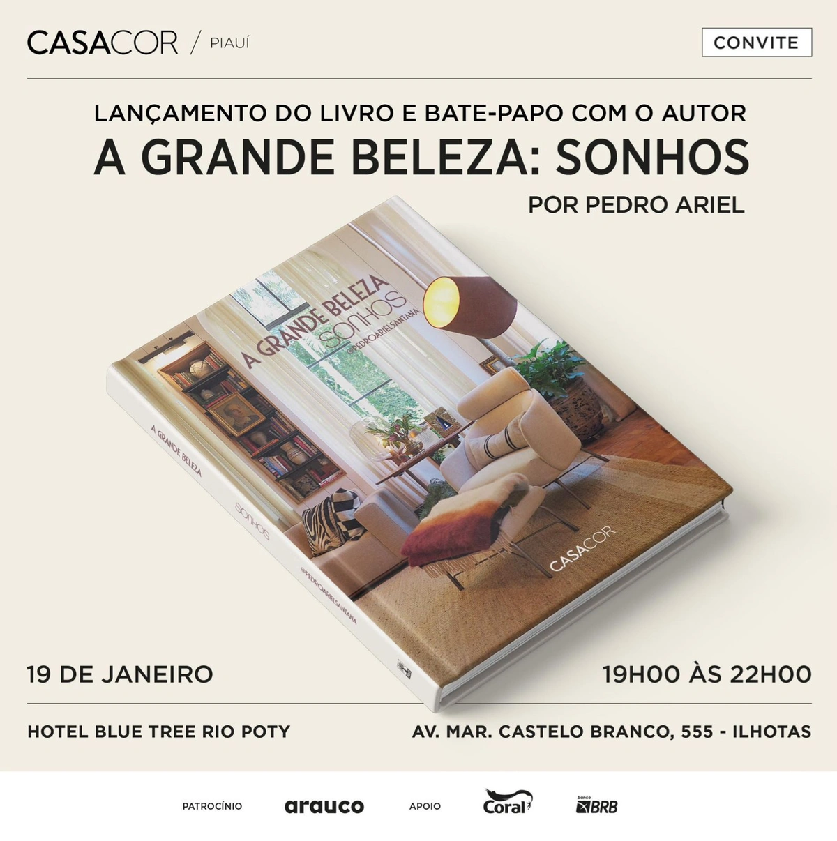 CASACOR Piauí 2026 promove palestra com Pedro Ariel e lançamento de livro