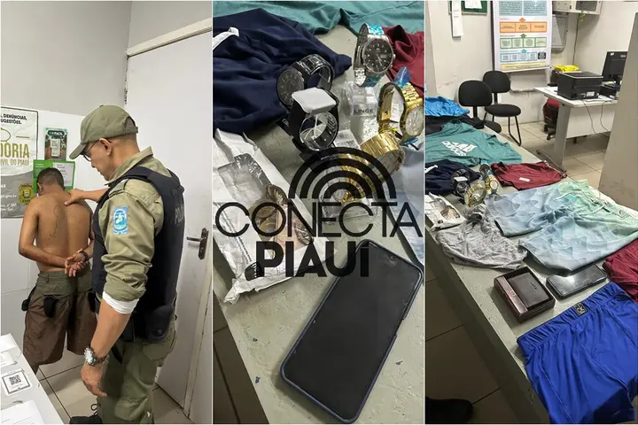 'Chuck' é preso em flagrante durante furto de loja no Centro de Floriano