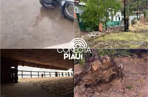 Chuva com granizo surpreende moradores de São Miguel do Tapuio (Foto: Felipe Germando / São Migue Agora)