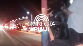 Colisão entre trem e veículo causa engarrafamento na entrada de Altos (Foto: Reprodução)