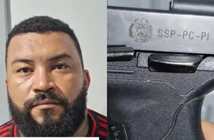 Condenado por homicídio é preso em Codó com pistola da Polícia Civil do Piauí (Foto: Reprodução)