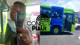 Confusão e gritaria por falta de troca faz ônibus parar na Central de Flagrantes (Foto: Conecta Piauí)