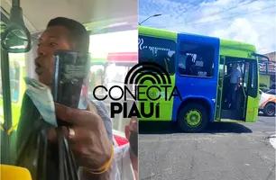 Confusão e gritaria por falta de troca faz ônibus parar na Central de Flagrantes (Foto: Conecta Piauí)