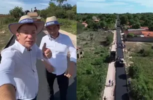 Deputado Castro Neto comemora obras de asfaltamento em José de Freitas (Foto: Reprodução)