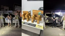 Dois passageiros são presos com 15 tabletes de maconha dentro de ônibus em Picos (Foto: Divulgação/BEPI)