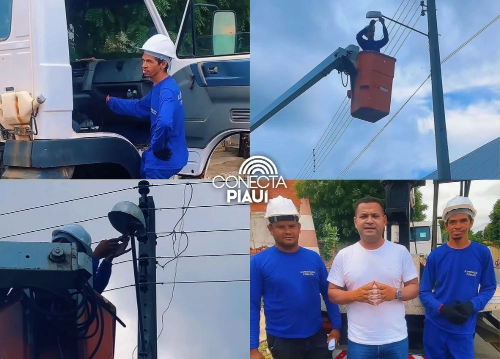 Em razão das chuvas, iluminação pública em Beneditinos passa por reparos