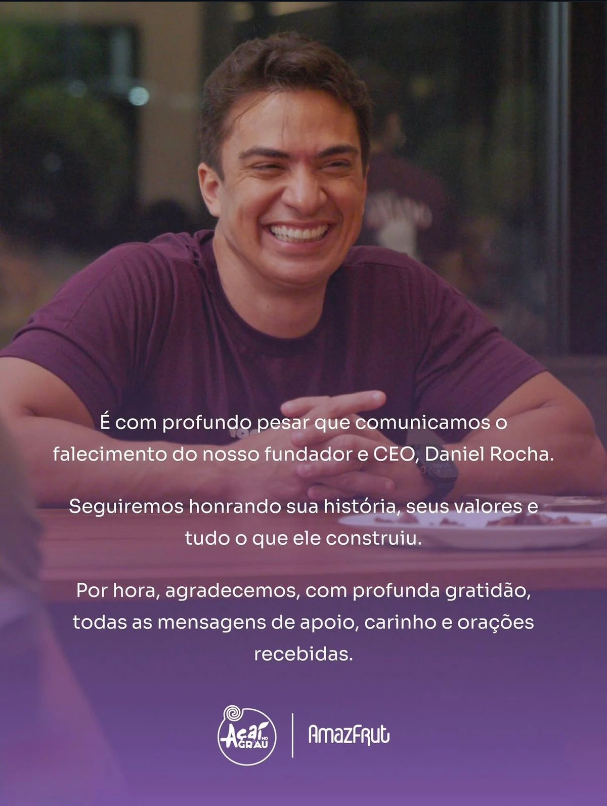 Empresário piauiense Daniel Rocha, da rede Açaí no Grau, morre aos 43 anos