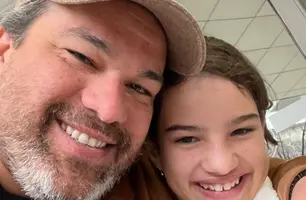 Empresário Rafael Freitas e a filha Pietra, em clique especial durante viagem (Foto: Instagram)