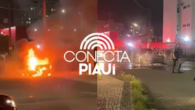 Família escapa de carro em chamas no bairro Cristo Rei (Foto: Reprodução)