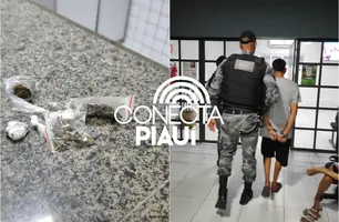 Força Tática prende jovem que tentou engolir droga e fugir da polícia em Parnaíba (Foto: Reprodução)