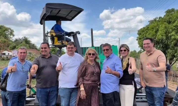 Georgiano Neto acompanha obras de asfaltamento em Alagoinha do Piauí