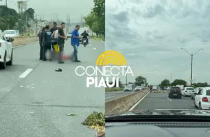 Homem é atropelado por carro enquanto atravessava BR-316, na saída de Teresina (Foto: Conecta Piauí)
