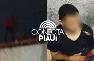 Homem é detido por populares após destelhar casa no Mafrense, em Teresina (Foto: Reprodução)