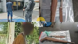 Homem é preso após ameaçar vizinha com arma artesanal em Campo Maior (Foto: Reprodução)