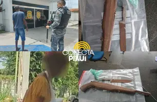 Homem é preso após ameaçar vizinha com arma artesanal em Campo Maior (Foto: Reprodução)