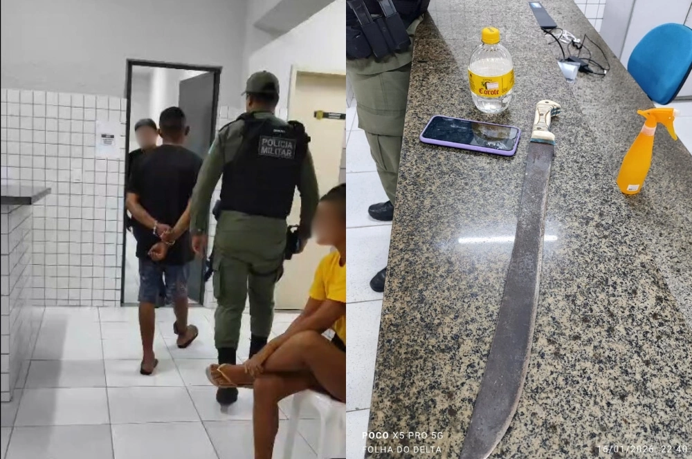 Homem é preso por ameaçar ex-companheira com facão em Buriti dos Lopes