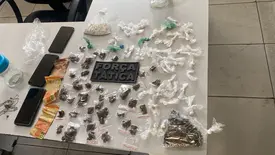 Homem é preso por tráfico de drogas durante abordagem na zona Sul de Teresina (Foto: Divulgação/PMPI)