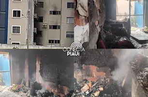 Incêndio de grandes proporções atinge condomínio na zona sul de Teresina (Foto: Reprodução)