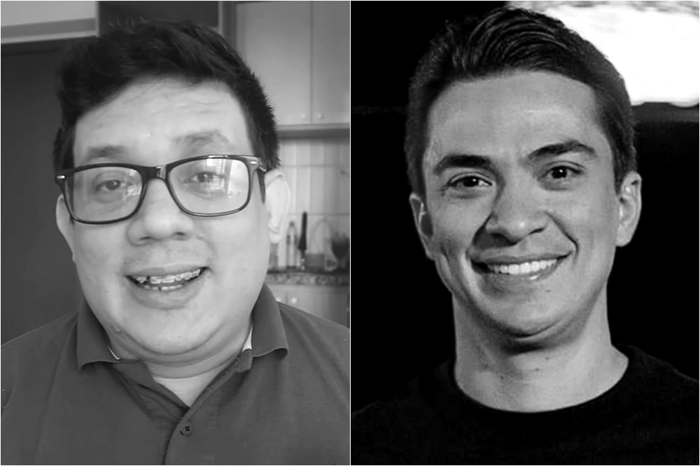 jornalista Erlan Bastos e o empresário Daniel Rocha