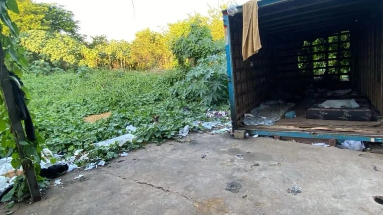 Local onde o suspeito do assassinato foi encontrado