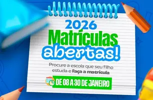 Matrículas 2026 abertas na rede municipal de Manoel Emídio (Foto: Reprodução)