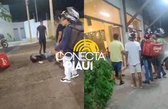 Motorista é 'cobrado' por entregadores após atropelar motociclista em Teresina
