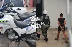 Mulher é presa com drogas na Avenida Frei Serafim em Teresina (Foto: Reprodução)